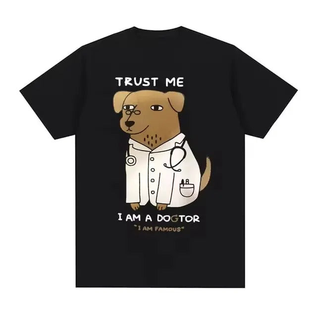 Trust Me I Am A Dogtor Meme Vintage Graphi Tee, Funny Dog Doctor Humor Graphic Tee Shirt Men Women Fashion Trend O-Neck...