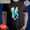 Tua Tagovailoa Miami Dolphins 1 signature hold the ball shirt