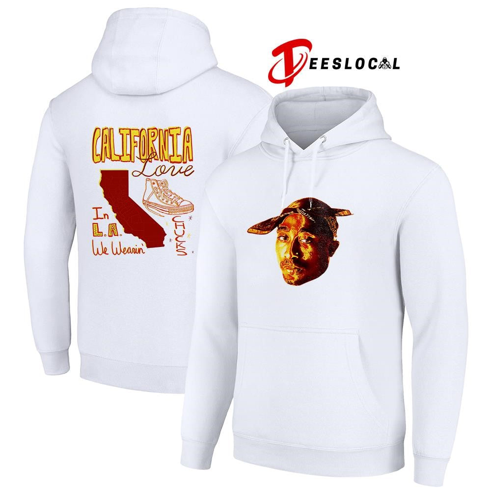 Tupac Shakur California love in LA we wearin’ chucks portrait shirt