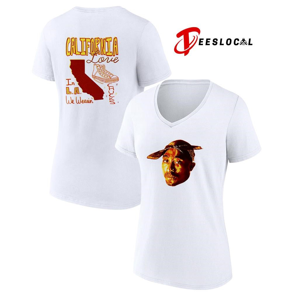 Tupac Shakur California love in LA we wearin’ chucks portrait shirt