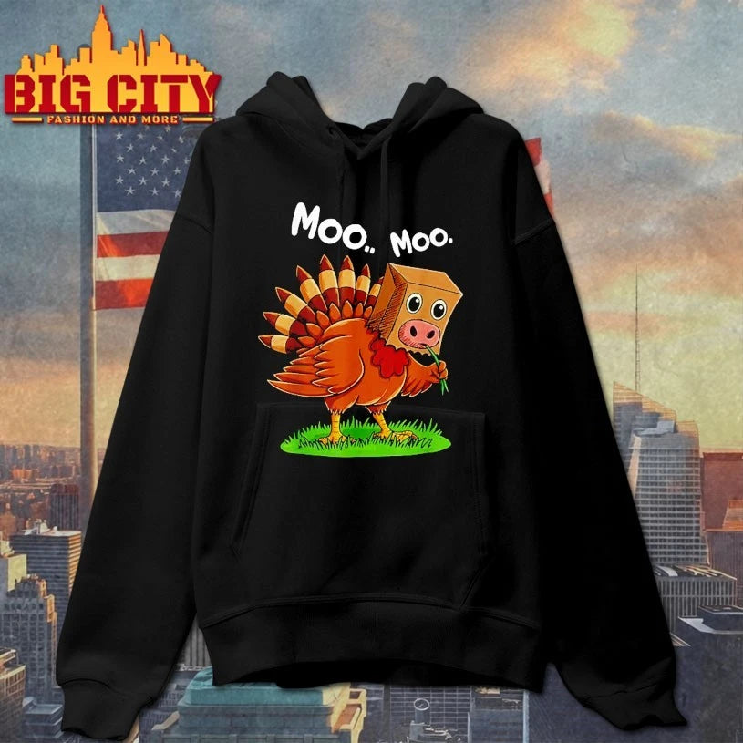Turkey Cow Moo Moo Funny Thanksgiving shirt