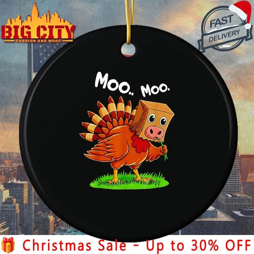 Turkey Cow Moo Moo Funny Thanksgiving shirt