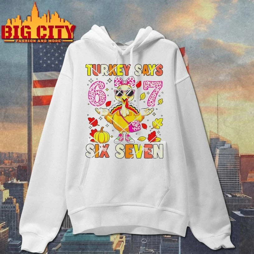 Turkey Says Six Seven 67 Thanksgiving Girls shirt