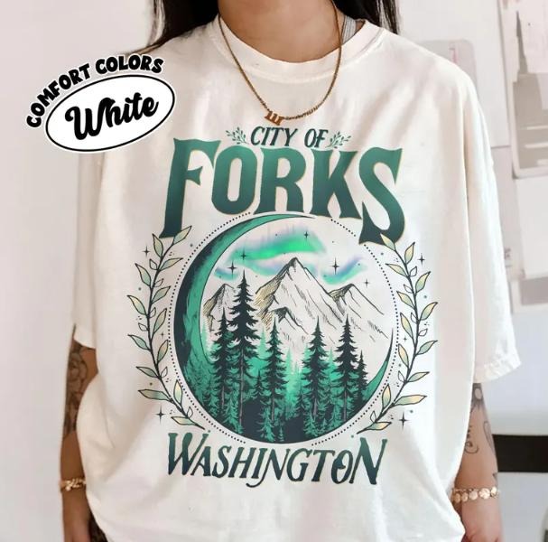 Twilight City Of Forks , For Washington T-Shirt, New Moon Shirts, Rainforest Shirt Hoodie, Sweatshirt | CiraTrend.com