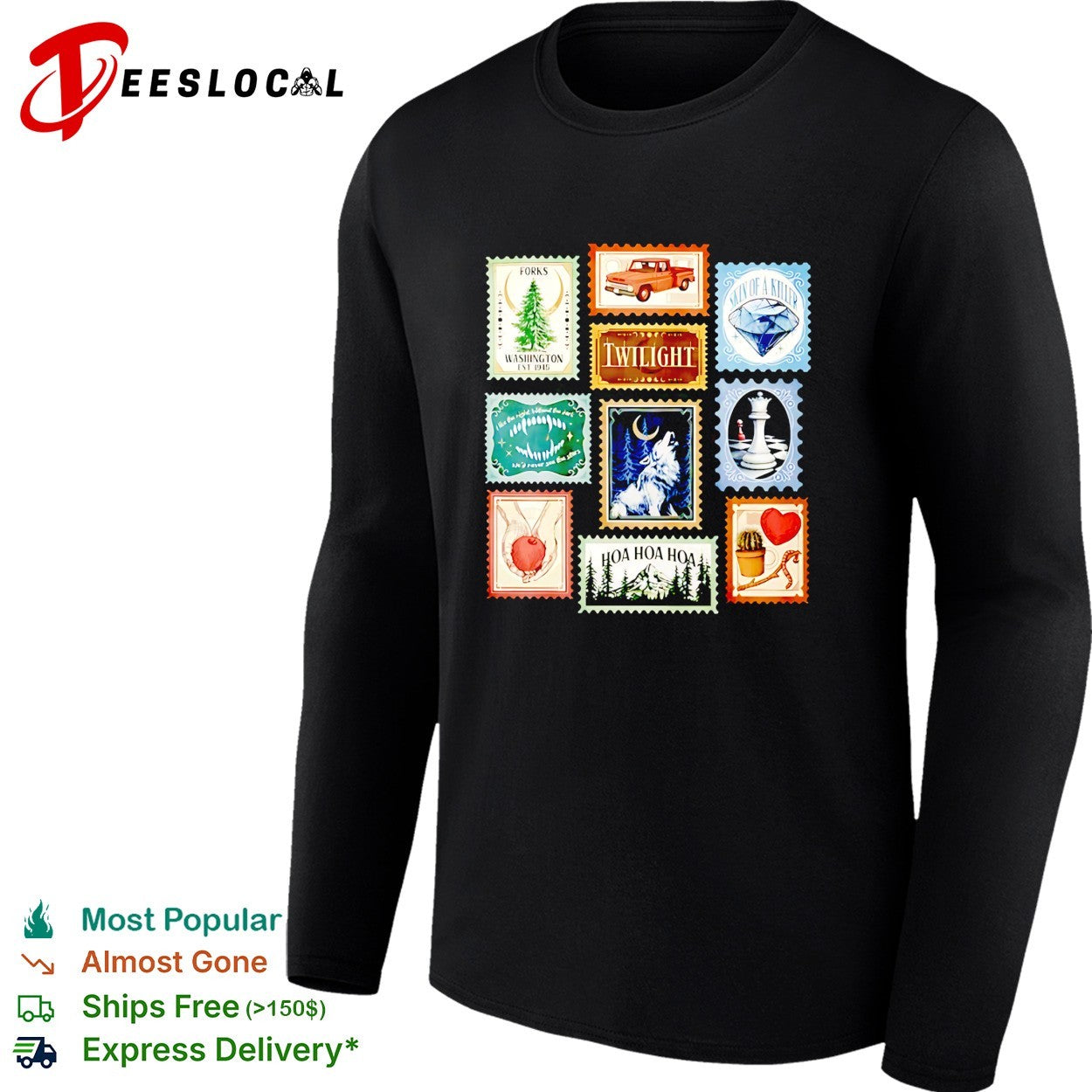 Twilight Forks Washington stamp collage shirt