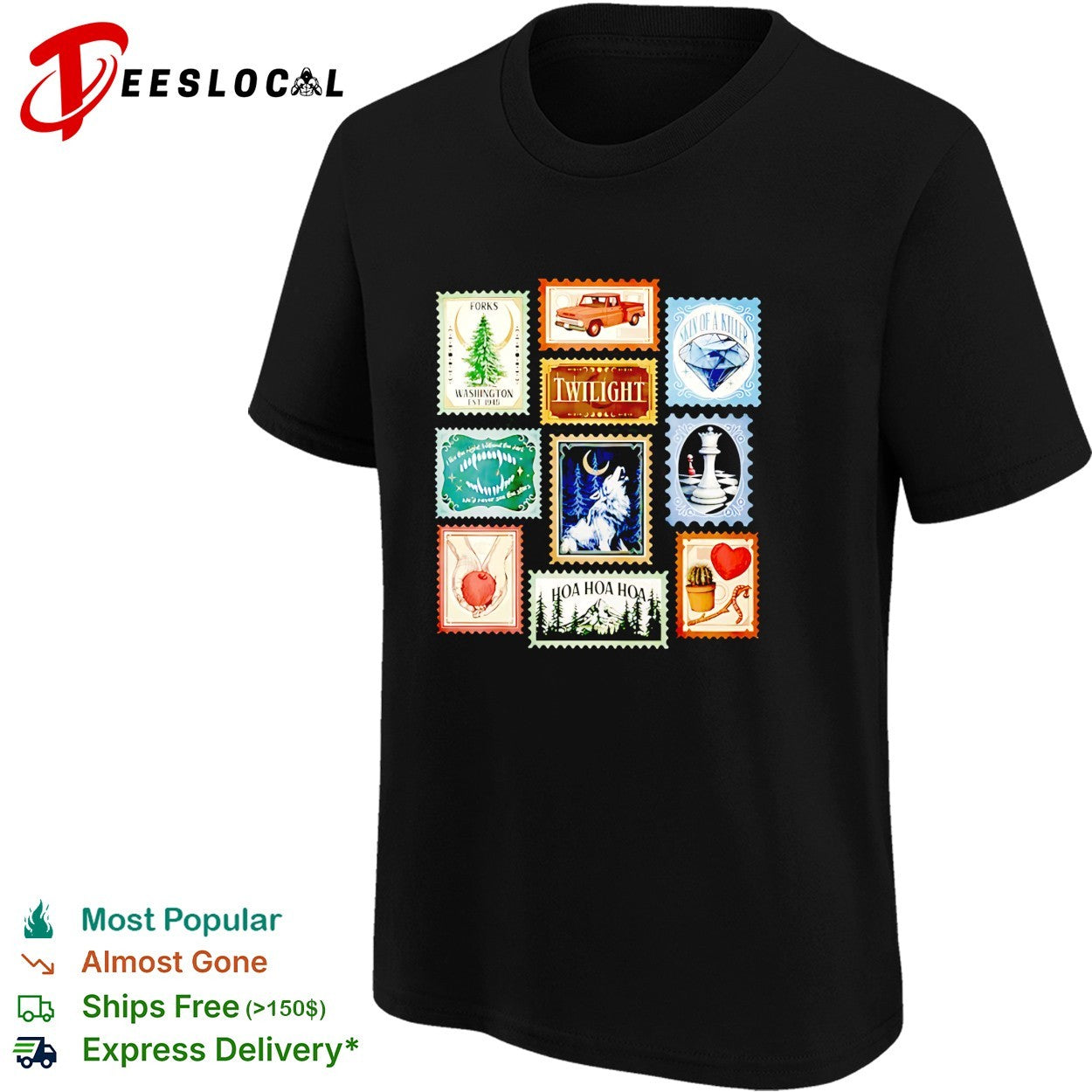 Twilight Forks Washington stamp collage shirt