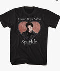 Twilight T Shirt I Love Boys Who Sparkle Adult Short Sleeve T Shirts Twilight Movies Graphic Tees Hoodie, Sweatshirt