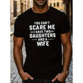 Two Daughters and a Wife Family Man T-Shirt - High-Quality Printed Tee for Men, Casual Short Sleeve Summer Wear with...