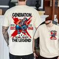 Two-sided Customize Gen X T-shirt, The Man The Myth The Legend 1965