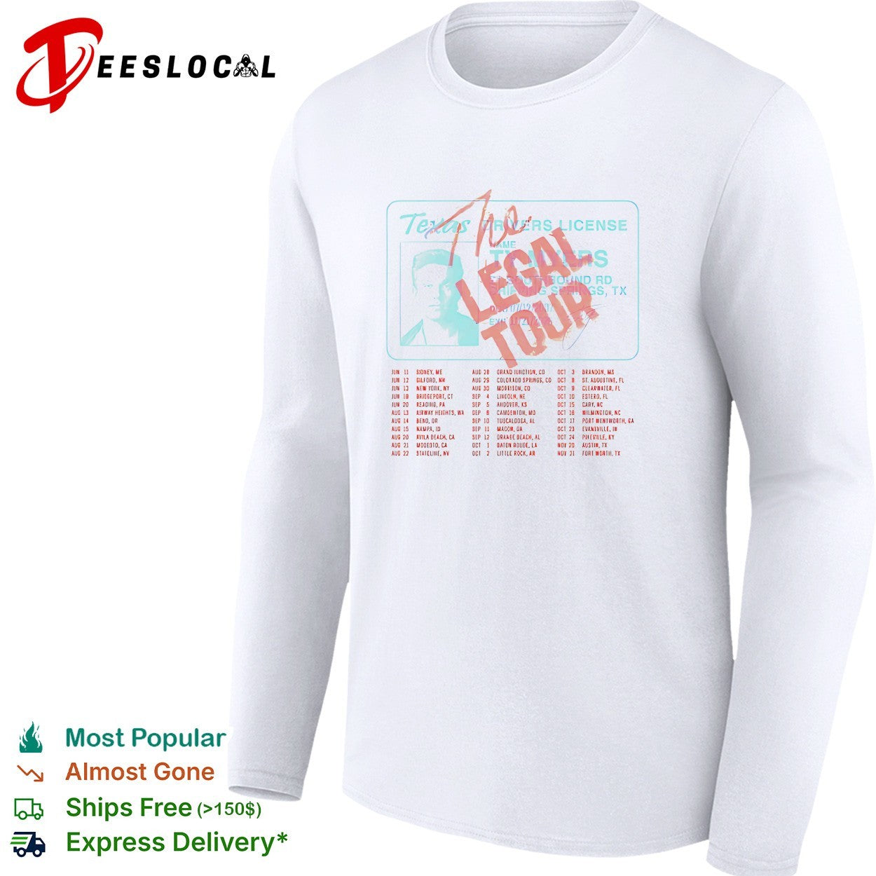 Ty Myers Texas the legal tour driver license shirt