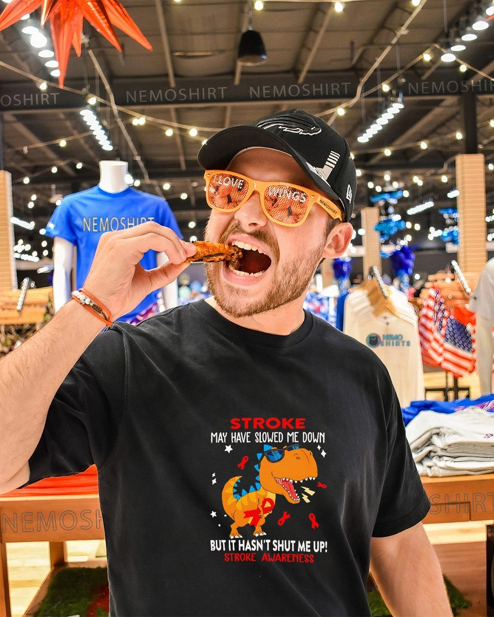 Tyrannosaurus Rex stroke may have slowed me down stroke awareness shirt