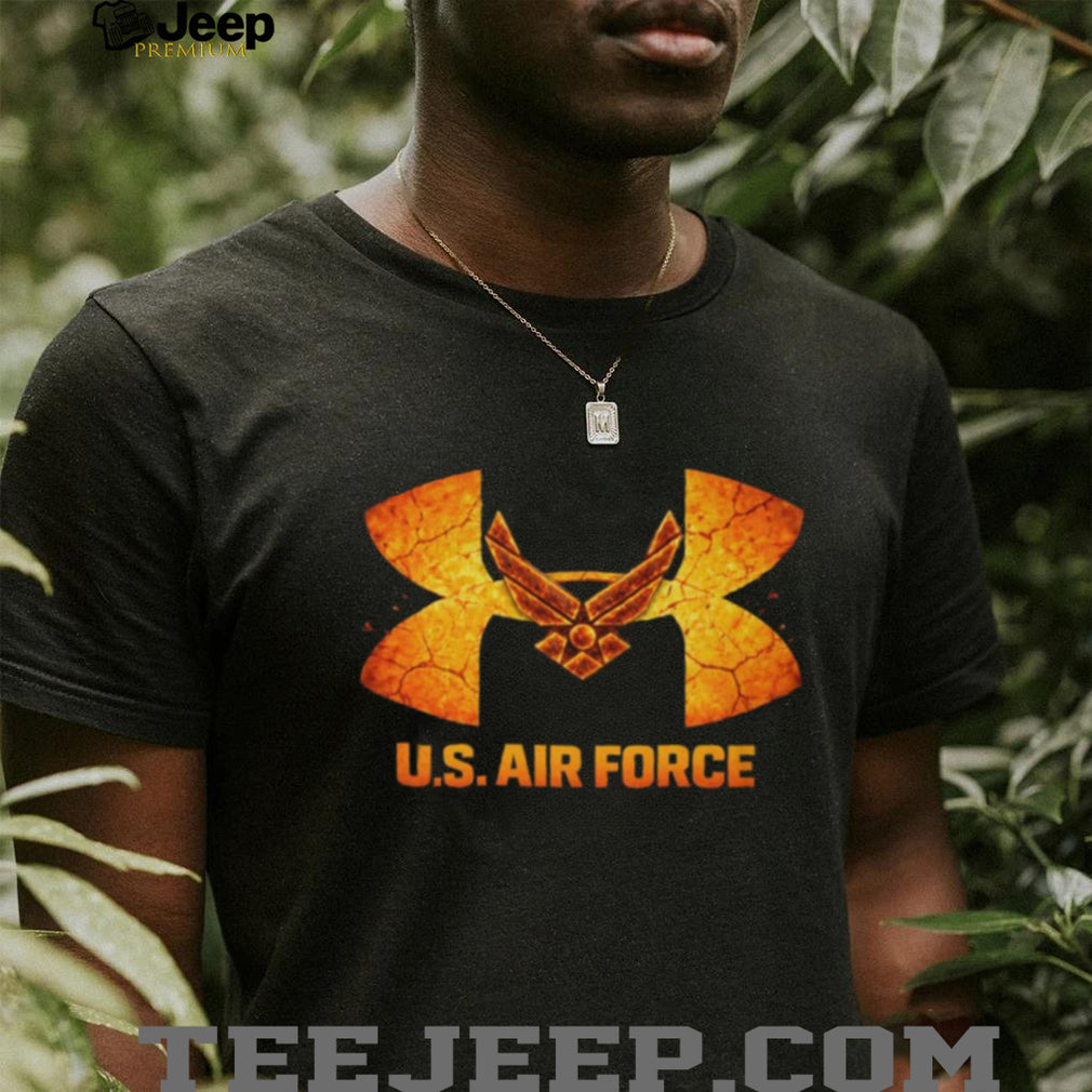U.S. Air Force Logo Under Armour Style Cracked Earth Graphic T Shirt