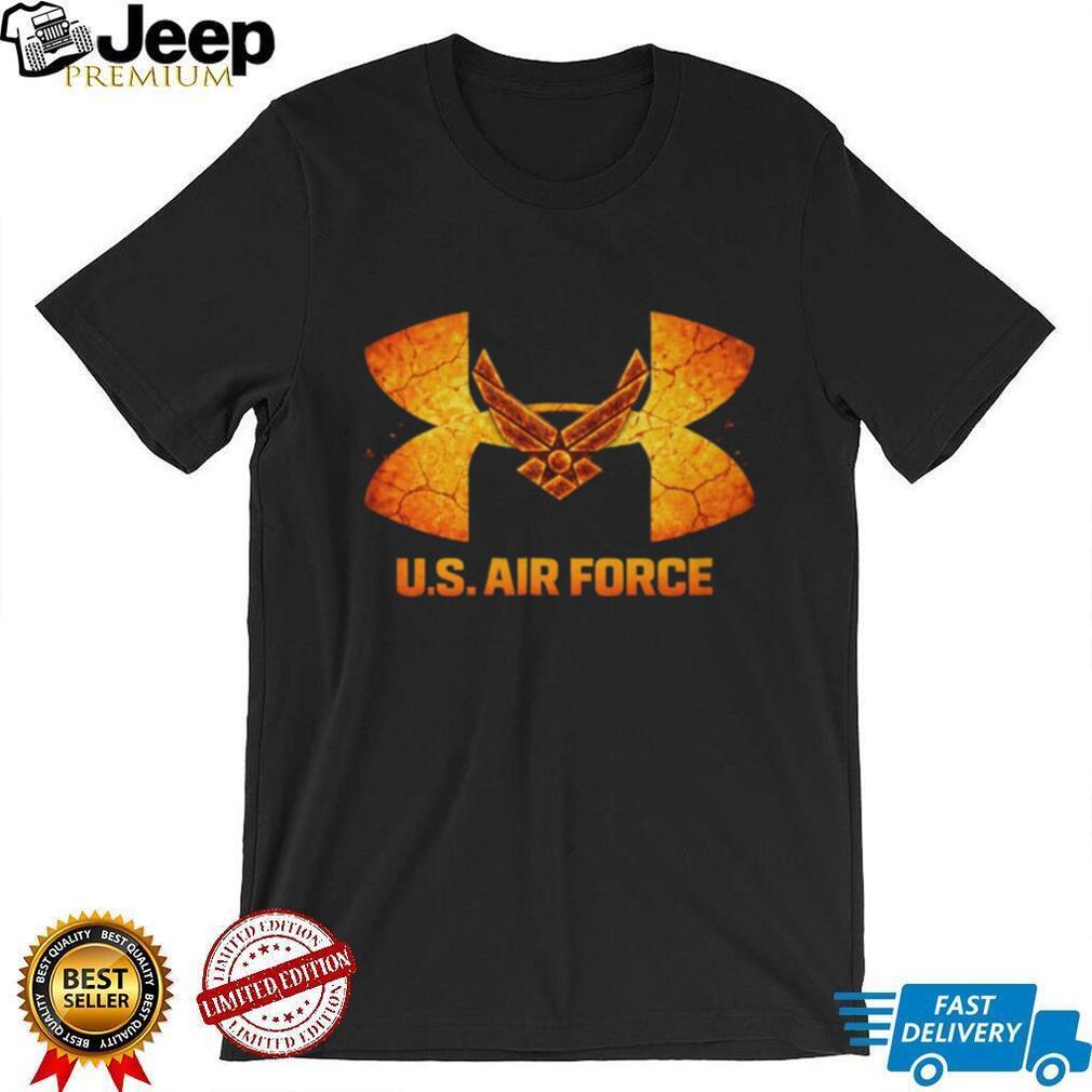 U.S. Air Force Logo Under Armour Style Cracked Earth Graphic T Shirt