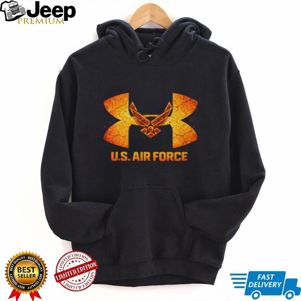 U.S. Air Force Logo Under Armour Style Cracked Earth Graphic T Shirt