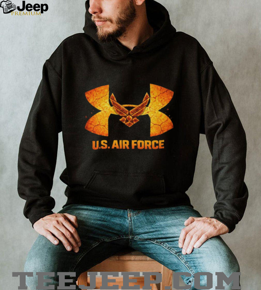 U.S. Air Force Logo Under Armour Style Cracked Earth Graphic T Shirt