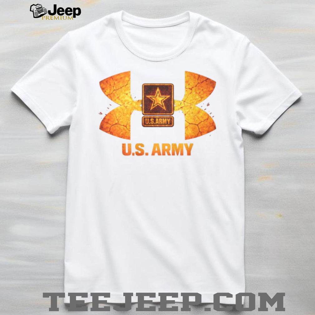 U.S. Army Star Emblem Fire Cracked Texture Graphic T Shirt