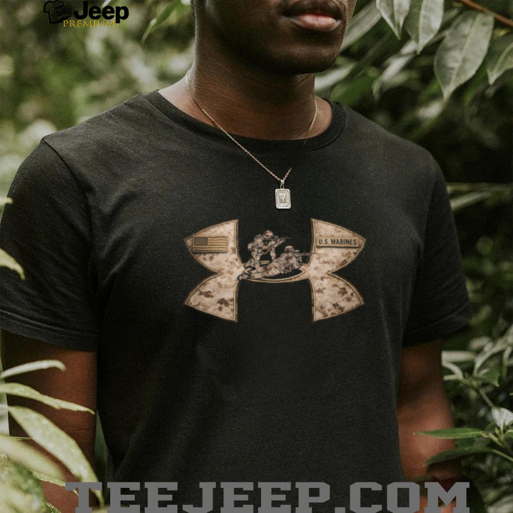 U.S. Marines Camo Logo Desert Combat Sniper Patriotic T Shirt