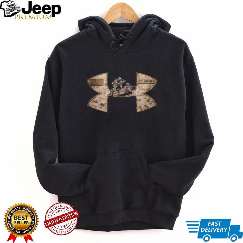 U.S. Marines Camo Logo Desert Combat Sniper Patriotic T Shirt