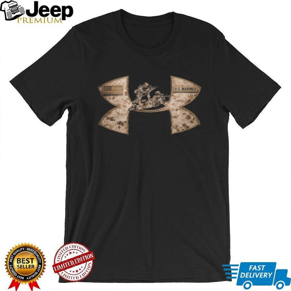 U.S. Marines Camo Logo Desert Combat Sniper Patriotic T Shirt