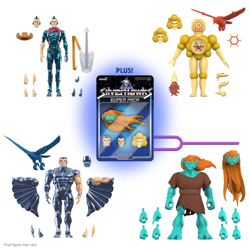 SilverHawks ULTIMATES! Wave 06 - Bluegrass (VAC Metal - Toy Version), Steelwill (VAC Metal - Toy Version),... (Image 1)