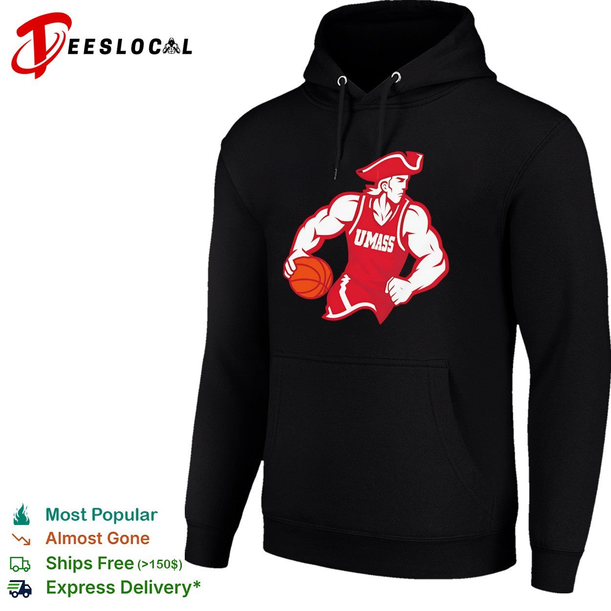 UMass Minutemen Basketball Mascot Logo shirt