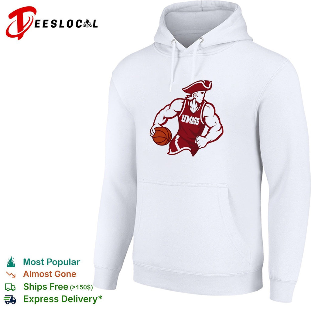 UMass basketball mascot dribbling shirt