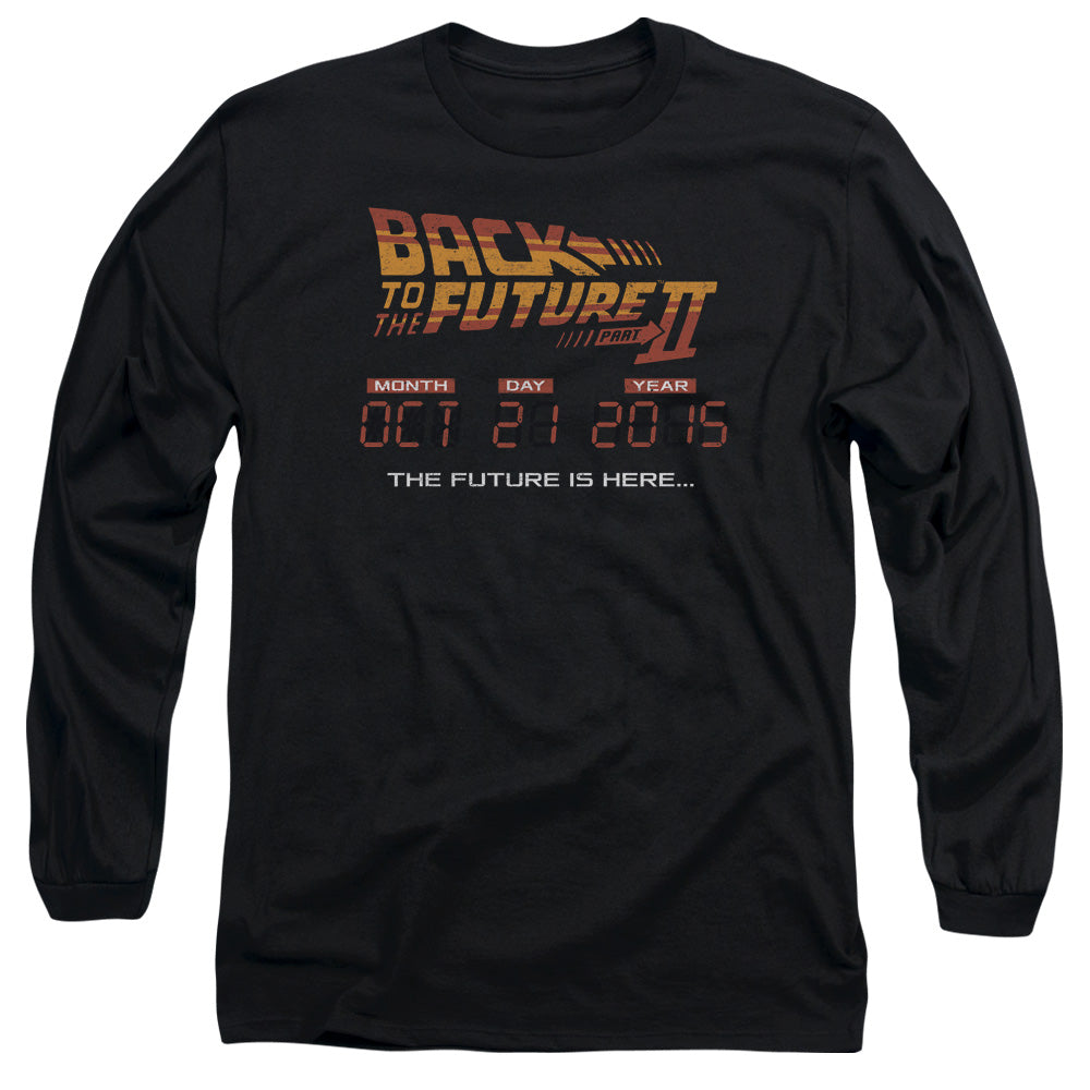 Back To The Future Ii Future Is Here Mens Long Sleeve Shirt Black Hoodie, Sweatshirt | CiraTrend.com (Image 1)