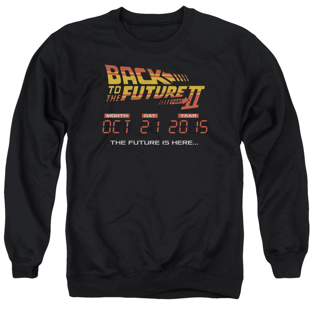 Back To The Future Ii Future Is Here Mens Crewneck Sweatshirt Black T-Shirts, Hoodie | CiraTrend.com (Image 1)