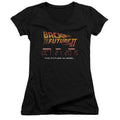 Back To The Future II Future Is Here Junior Sheer Cap Sleeve V-Neck Womens T Shirt Black Hoodie, Sweatshirt | CiraTrend.com