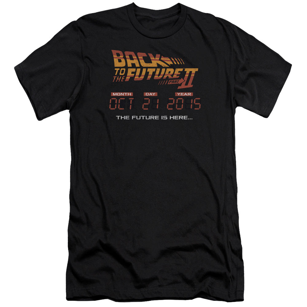 Back To The Future Ii Future Is Here Premium Bella Canvas Slim Fit Mens T Shirt Black Hoodie, Sweatshirt (Image 1)