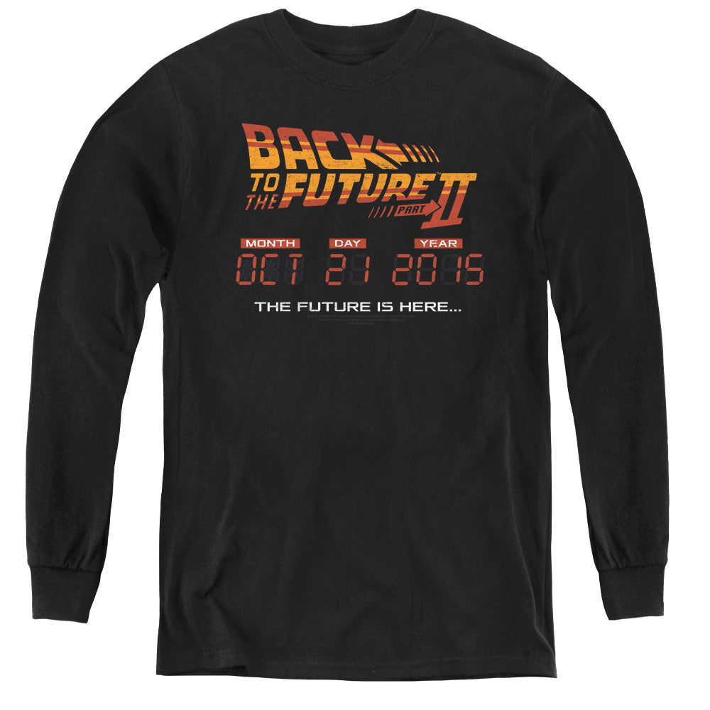 Back To The Future II Future Is Here Long Sleeve Kids Youth T Shirt Black Hoodie, Sweatshirt | CiraTrend.com