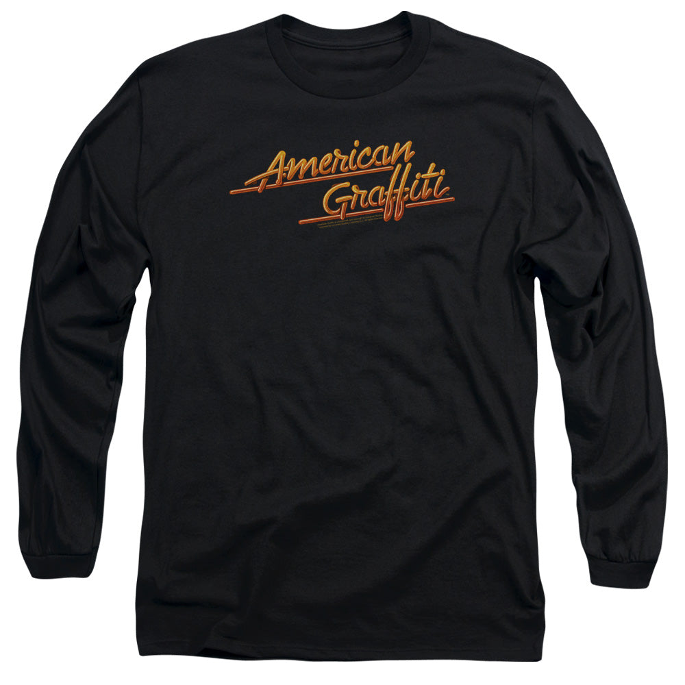 American Graffiti Neon Logo Mens Long Sleeve Shirt Black Hoodie, Sweatshirt | CiraTrend.com (Image 2)