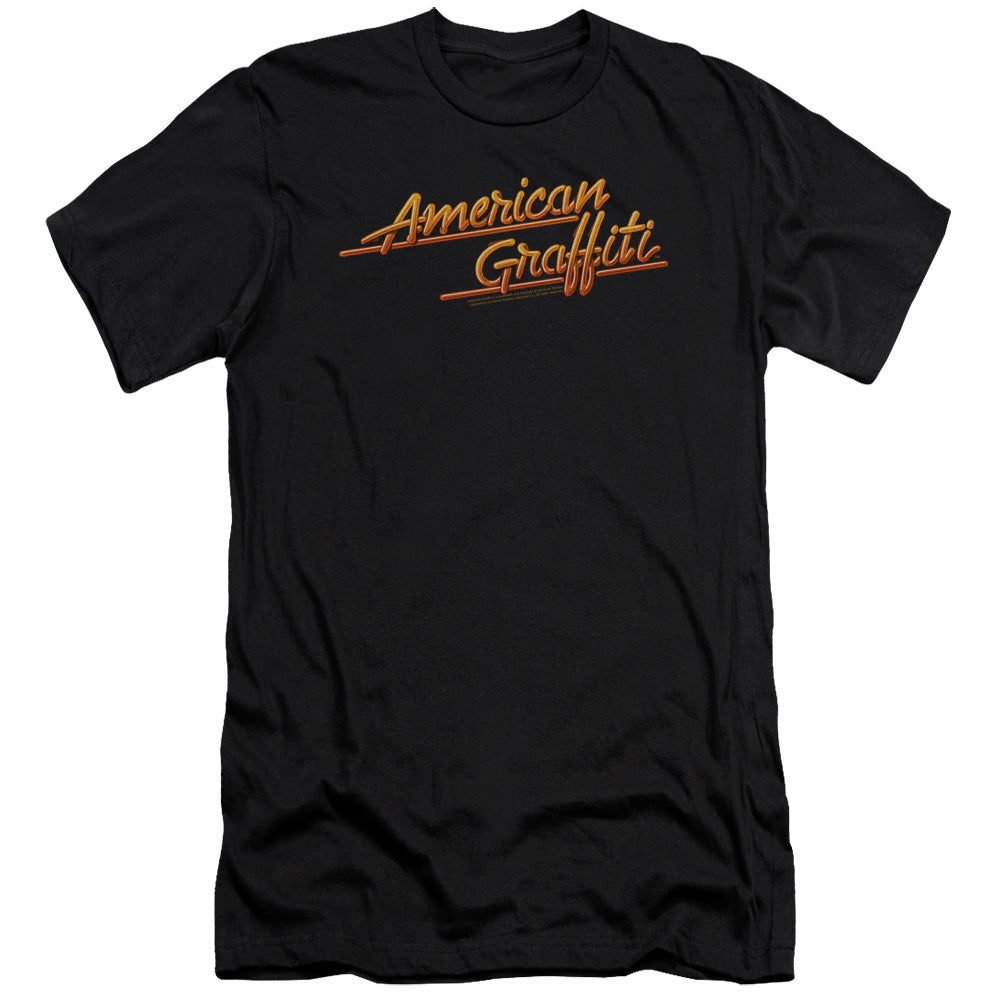 American Graffiti Neon Logo Premium Bella Canvas Slim Fit Mens T Shirt Black Hoodie, Sweatshirt | CiraTrend.com