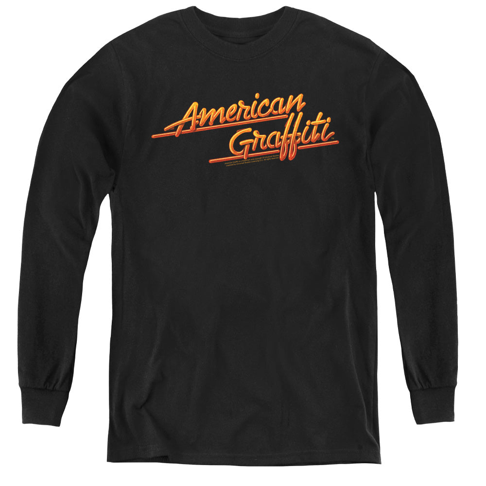 American Graffiti Neon Logo Long Sleeve Kids Youth T Shirt Black Hoodie, Sweatshirt | CiraTrend.com