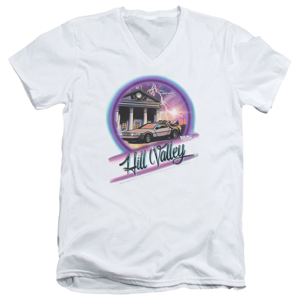 Back To The Future Ride Mens Slim Fit V-Neck T Shirt White Hoodie, Sweatshirt | CiraTrend.com