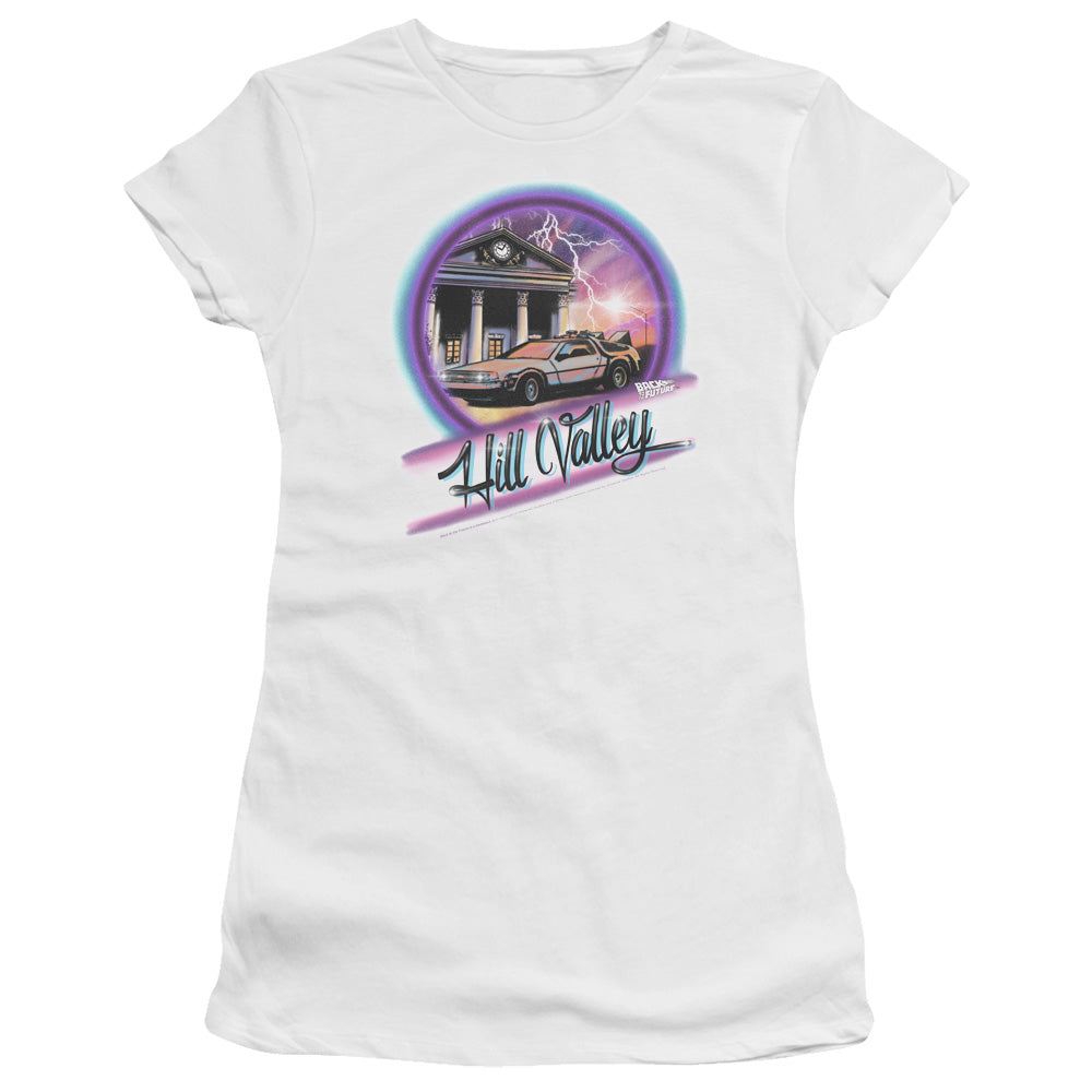Back To The Future Ride Junior Sheer Cap Sleeve Womens T Shirt White Hoodie, Sweatshirt | CiraTrend.com