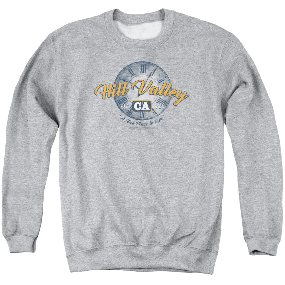Back To The Future Hill Valley Mens Crewneck Sweatshirt Athletic Heather T-Shirts, Hoodie | CiraTrend.com (Image 2)