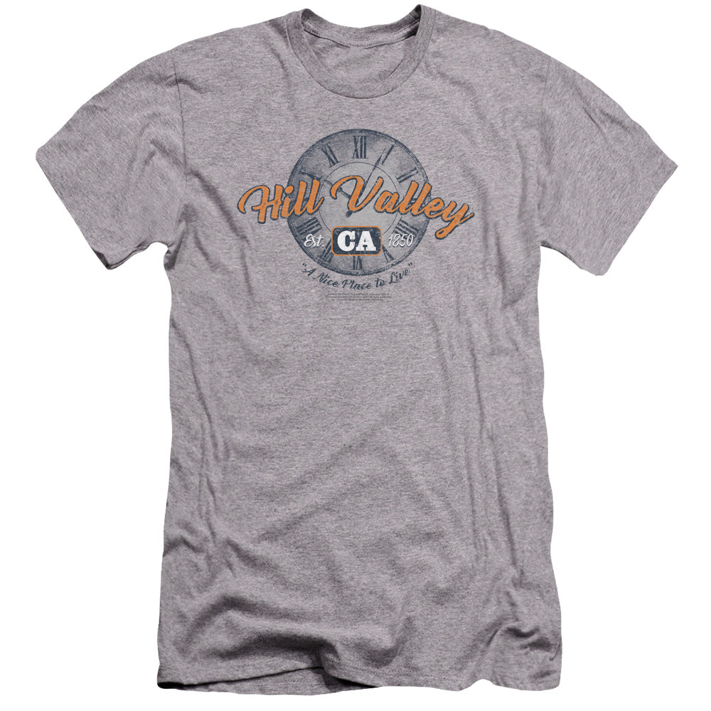 Back To The Future Hill Valley Hbo Premium Bella Canvas Slim Fit Mens T Shirt Athletic Heather Hoodie, Sweatshirt