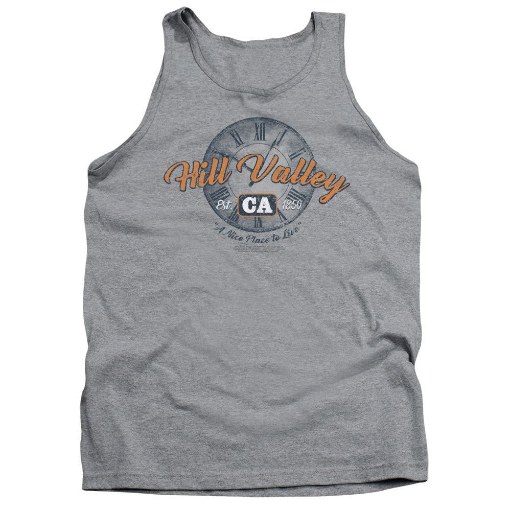 Back To The Future Hill Valley Mens Tank Top Shirt Athletic Heather Hoodie, Sweatshirt | CiraTrend.com (Image 2)