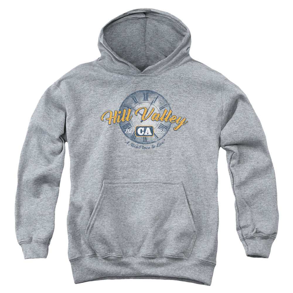 Back To The Future Hill Valley Kids Youth Hoodie Athletic Heather T-Shirts, Sweatshirt | CiraTrend.com