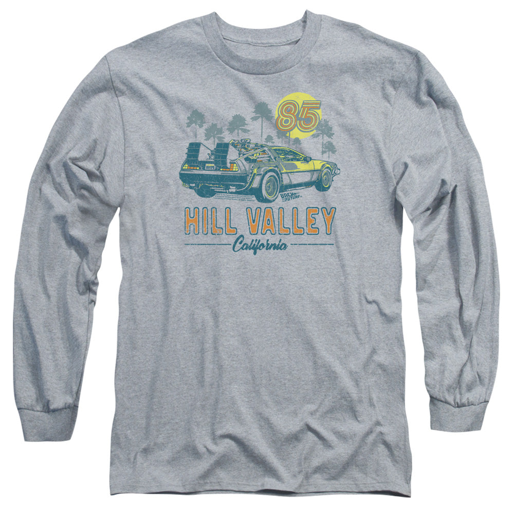 Back To The Future 85 Mens Long Sleeve Shirt Athletic Heather Hoodie, Sweatshirt | CiraTrend.com (Image 2)