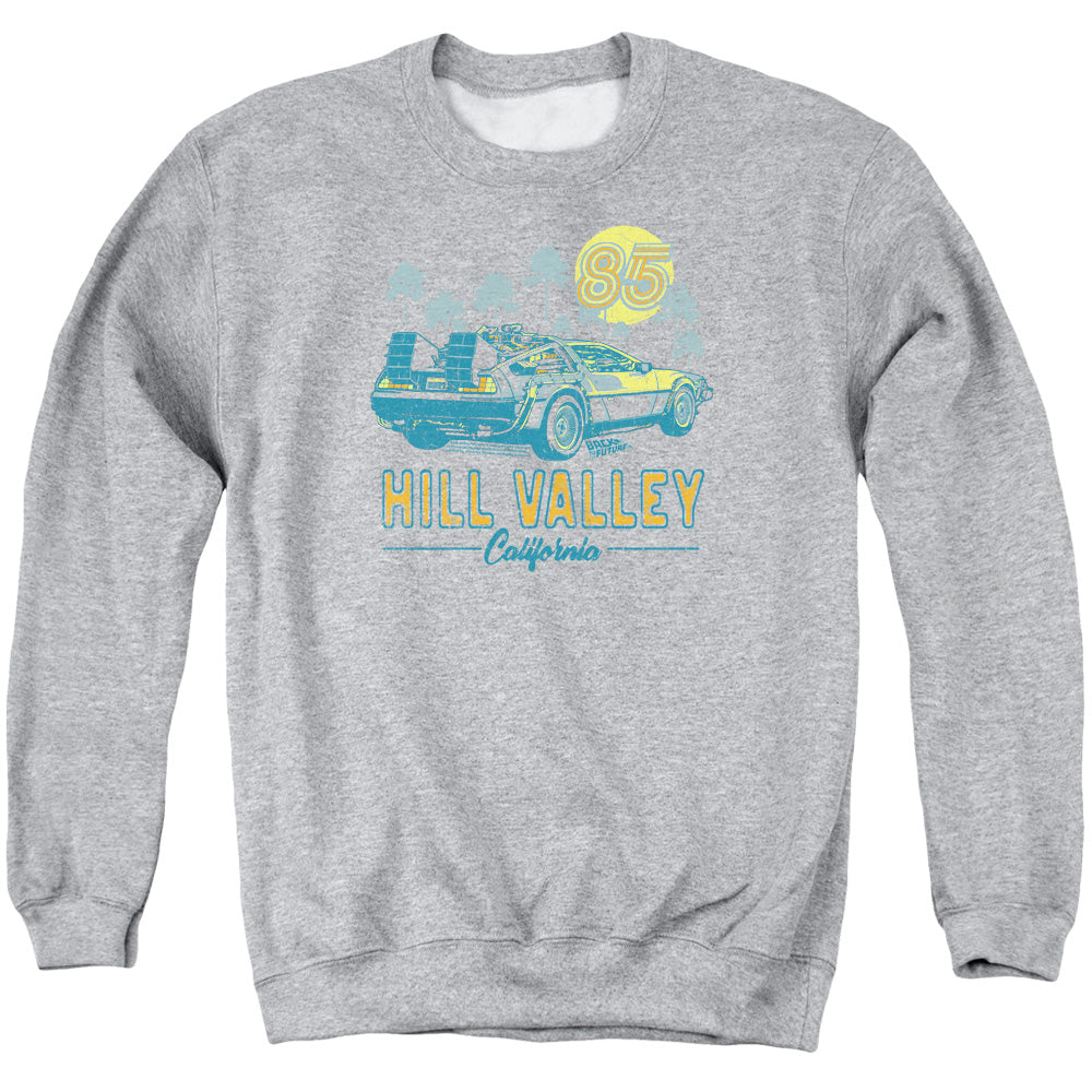 Back To The Future 85 Mens Crewneck Sweatshirt Athletic Heather T-Shirts, Hoodie | CiraTrend.com (Image 1)