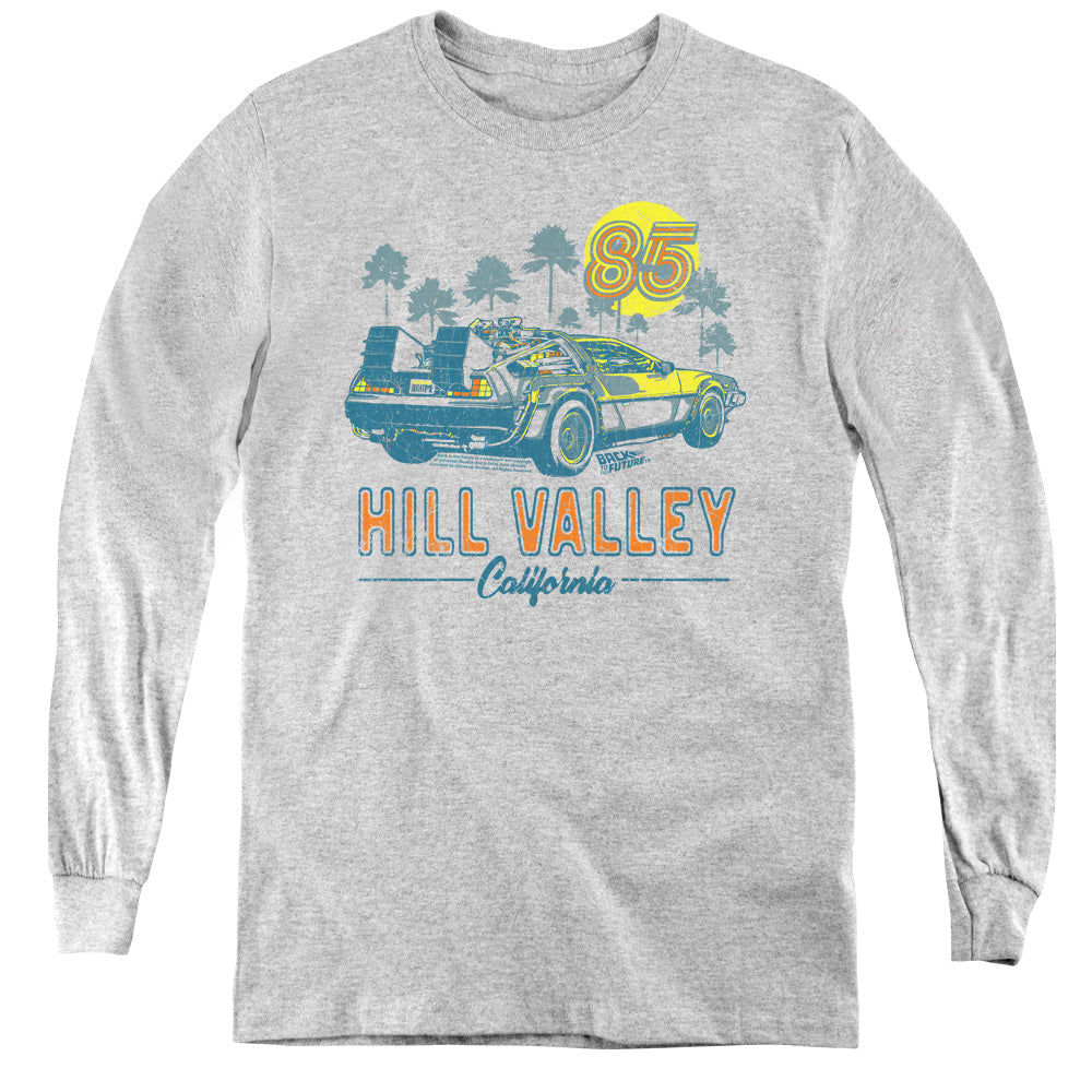 Back To The Future 85 Long Sleeve Kids Youth T Shirt Athletic Heather Hoodie, Sweatshirt | CiraTrend.com