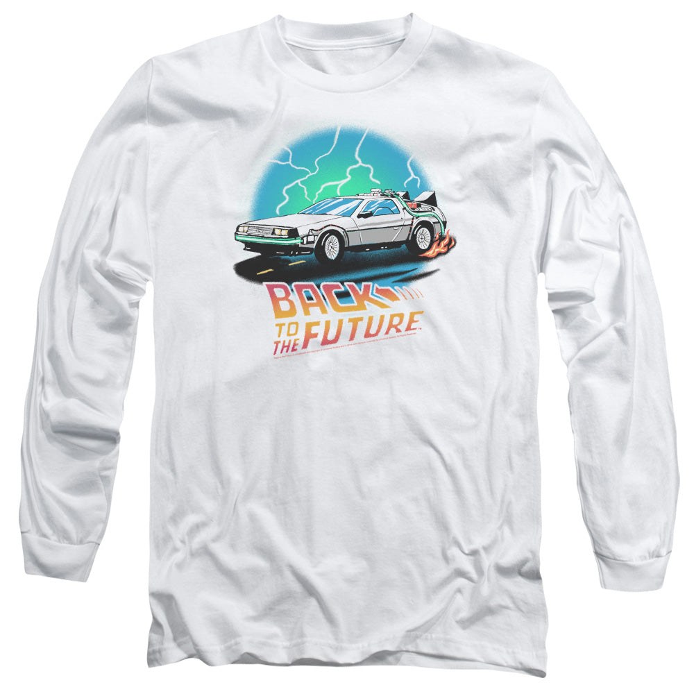 Back To The Future Airbrush Mens Long Sleeve Shirt White Hoodie, Sweatshirt | CiraTrend.com