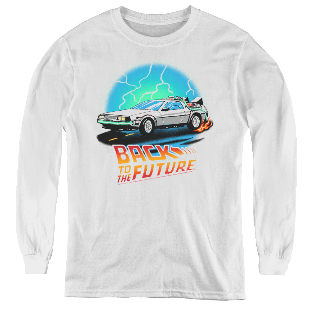 Back To The Future Airbrush Long Sleeve Kids Youth T Shirt White Hoodie, Sweatshirt | CiraTrend.com