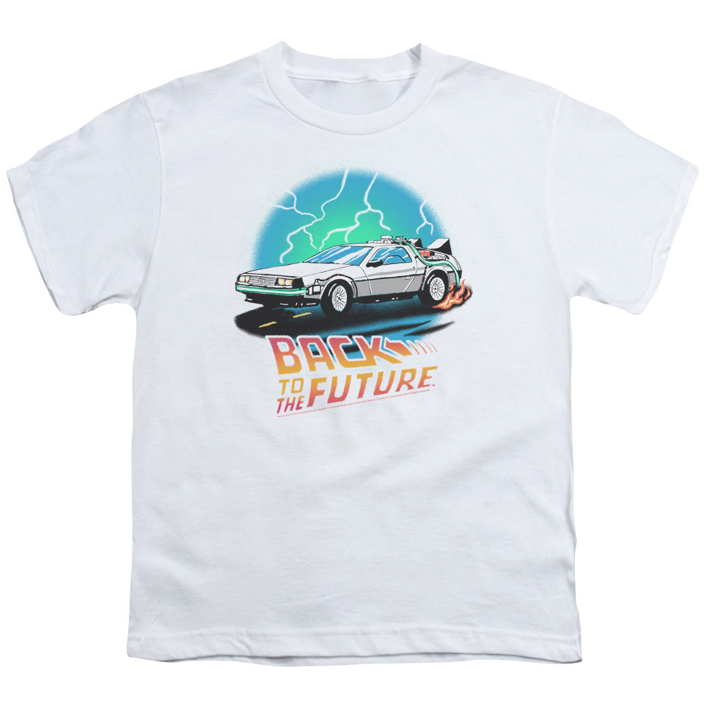 Back To The Future Airbrush Kids Youth T Shirt White Hoodie, Sweatshirt | CiraTrend.com