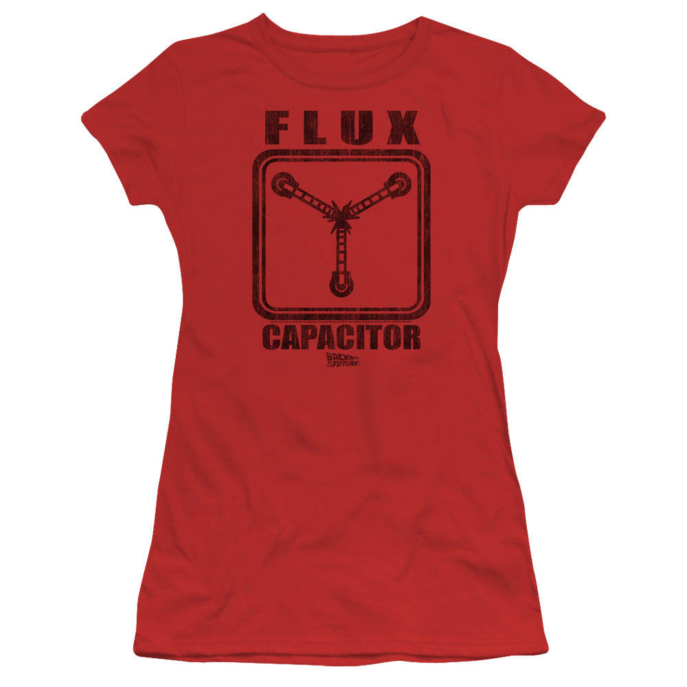 Back To The Future Flux Capacitor Junior Sheer Cap Sleeve Womens T Shirt Red Hoodie, Sweatshirt | CiraTrend.com