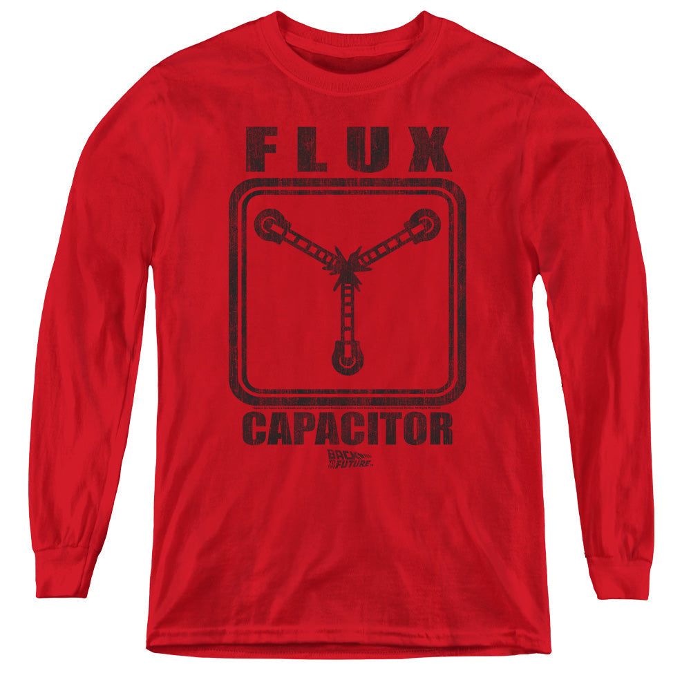Back To The Future Flux Capacitor Long Sleeve Kids Youth T Shirt Red Hoodie, Sweatshirt | CiraTrend.com