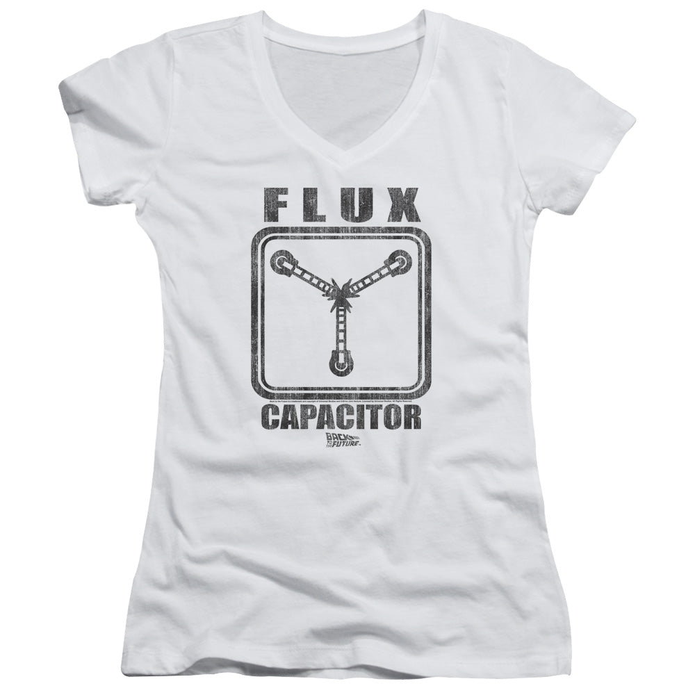 Back To The Future Flux Capacitor Junior Sheer Cap Sleeve V-Neck Womens T Shirt White Hoodie, Sweatshirt | CiraTrend.com