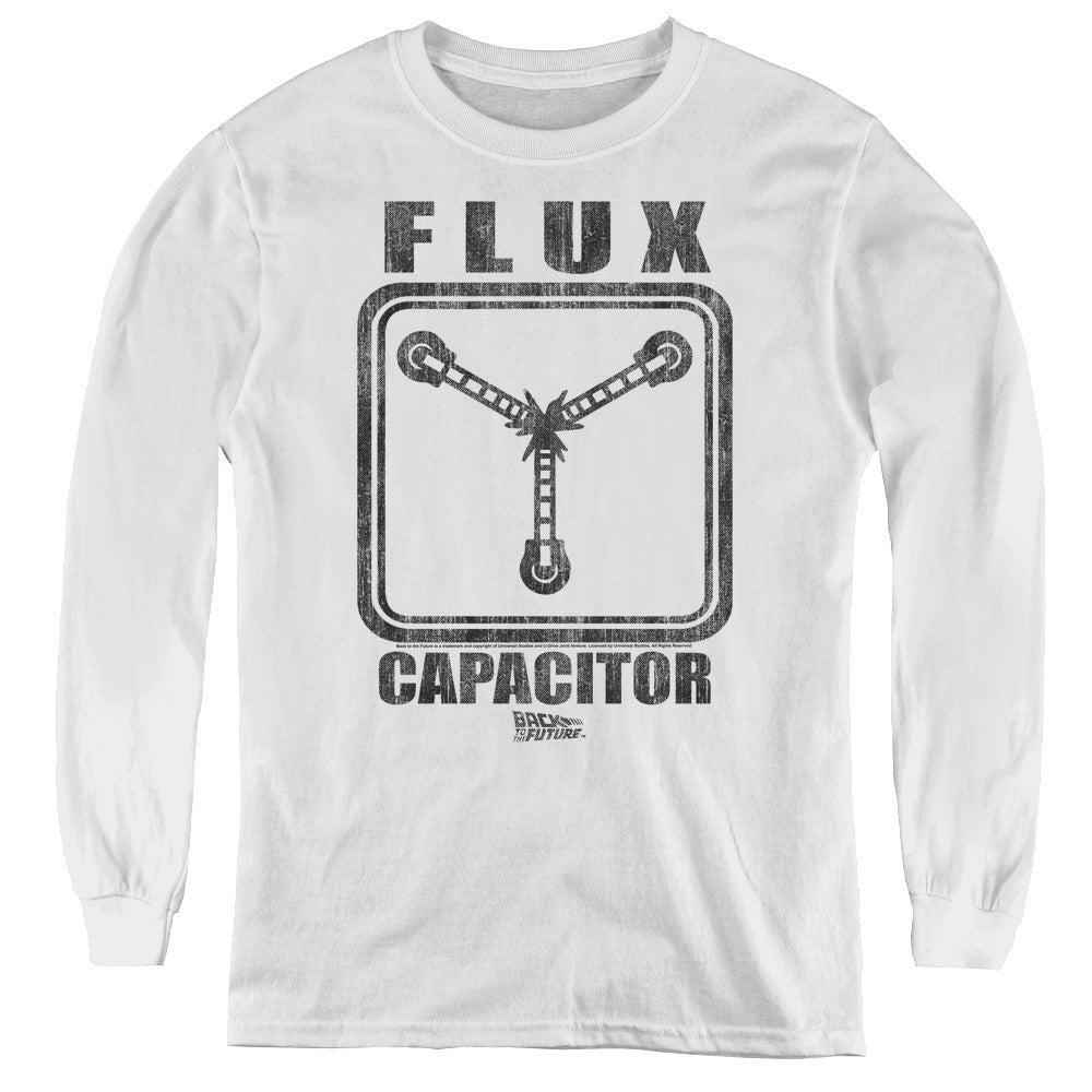 Back To The Future Flux Capacitor Long Sleeve Kids Youth T Shirt White Hoodie, Sweatshirt | CiraTrend.com
